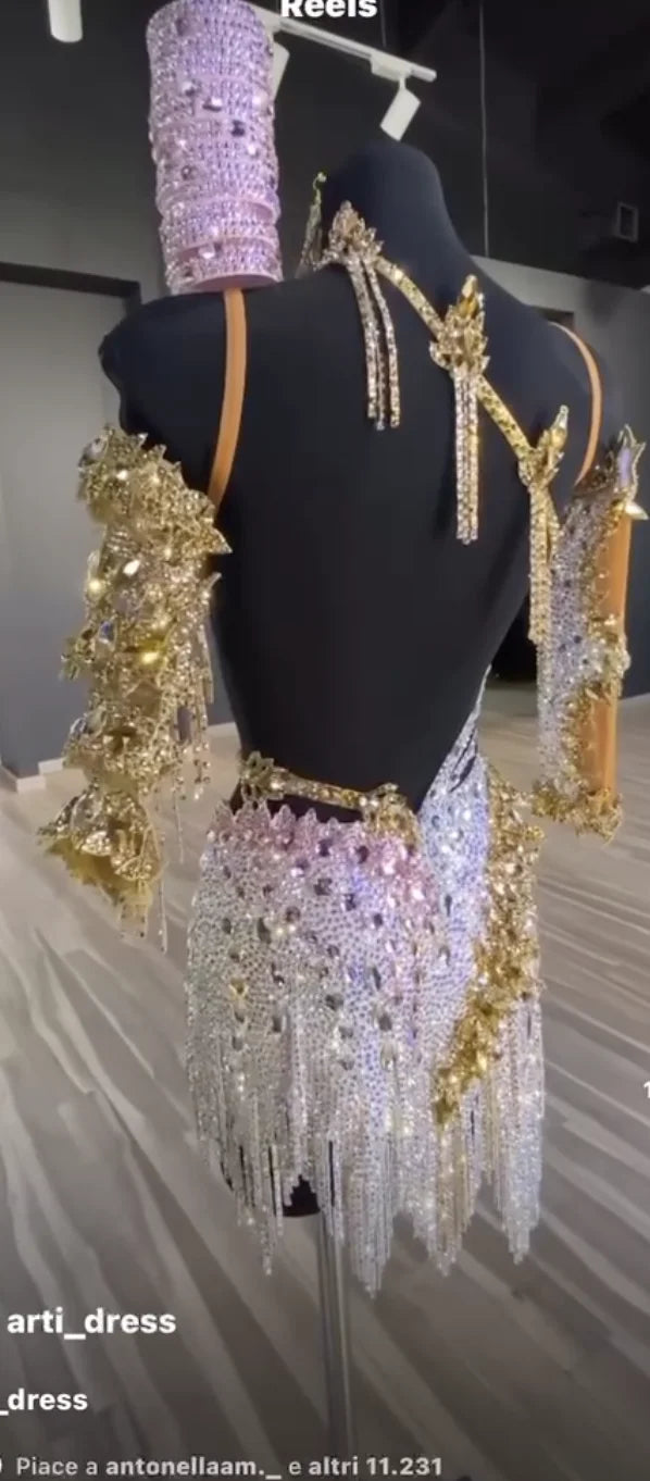 European Clothing
Women tala para baileSalsa Rhythm Latin Rumba Dance Dress US 10 UK 12 New Latin dance competition dress tanzkleid latein kinder