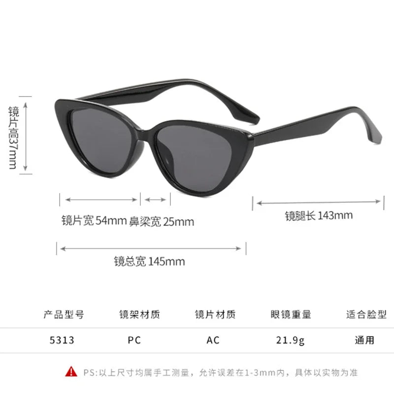 Women's Sunglasses New Vintage Women Cat‘s Eye Sunglasses Lady Retro Cat Eye Sun Glasses Brand Designer Ocean lenses Summer Eyewear For Female
