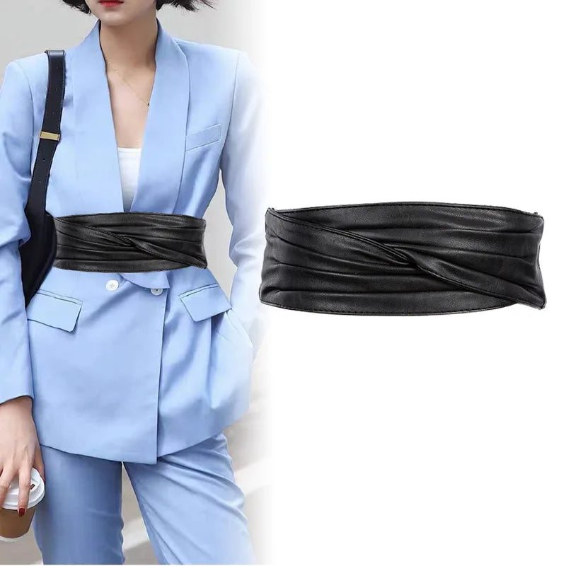 Belts Luxury Fashion Designer's New Waist Ceinture Lady Decorative Dress with Skirt Black Body-shaping Wide Belts for Women Khaki