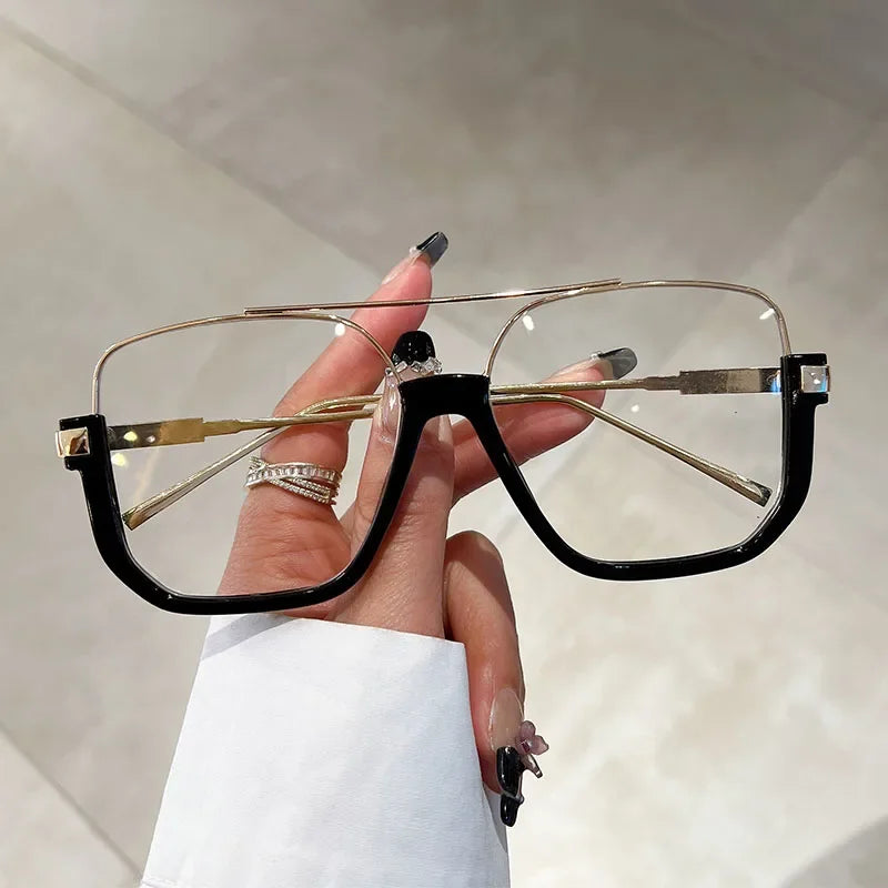 Women's Sunglasses Vintage Oversized Sunglasses Fashion Men Women Square Shades Eyewear Trendy Ins Popular Brand Design UV400 Sun Glasses