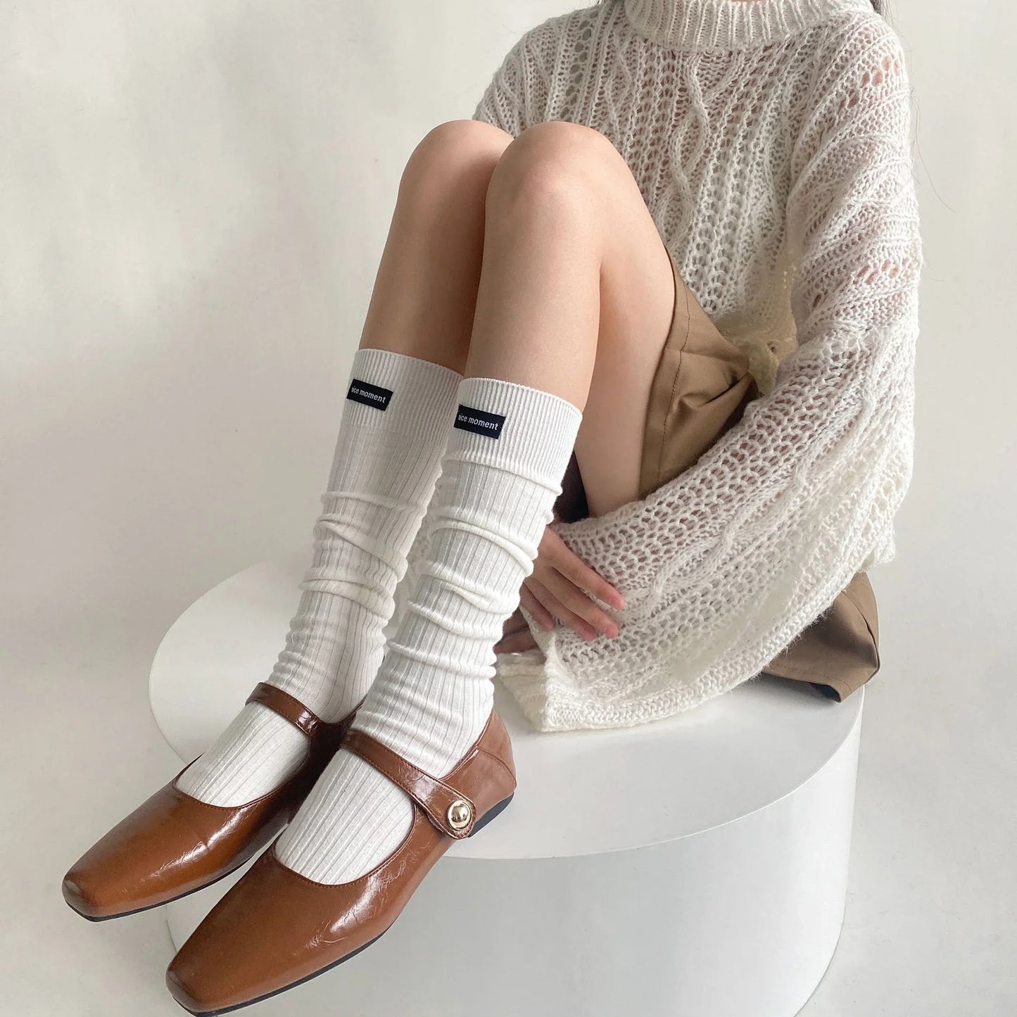 Stockings
Solid Color Long Socks Stockings Women Autumn Winter Cotton Knee Socks Women Stockings JK Japanese Style Vintage Knee High Socks