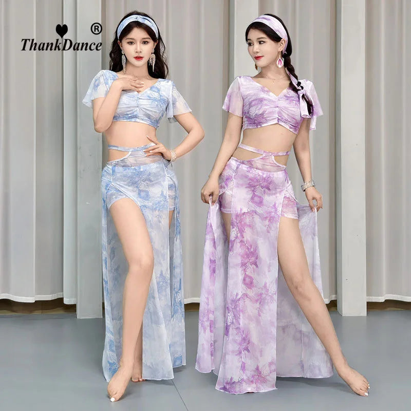 dancers
Belly Dance Training Suit for Women Printed Bellydance Practice Robe Clothes Shaabi Baladi Folk Dress Female Oriental Clothing