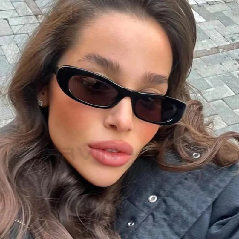 Women's Sunglasses Fashion Cat Eye Sunglasses Women's 2023 New Luxury Brand Small Oval Black Sun Glasses Women Goggle Trends Rectangle Eyewear UV