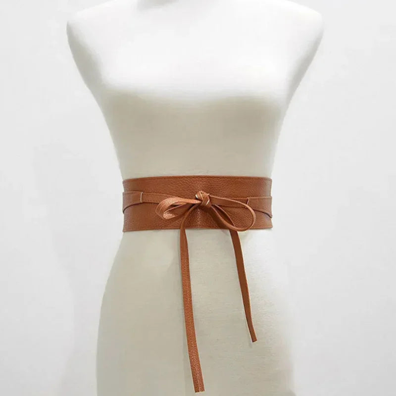 Belts Wide Belts Simple Wrap Waistband Coat Corset Designer Luxury Cummerbunds Waistbelt Women Belt for Dress Leather Bowknot