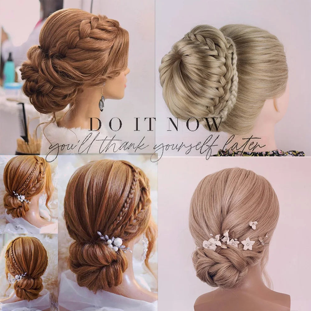 Hair Extensions and Wigs
80cm Female Mannequin Head with Synthetic Hair For Practice Hair Braiding Hairstyles Dolls Hairdressing Styling Training Head