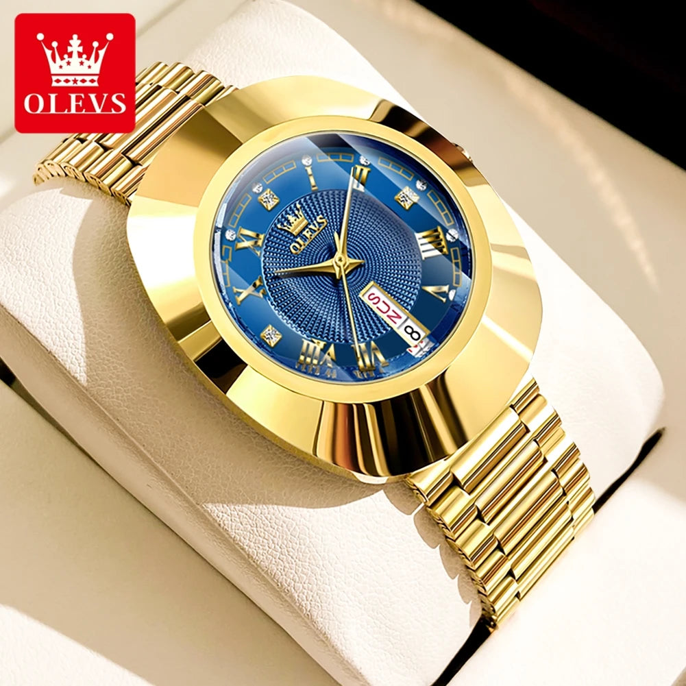 Women Watch OLEVS Golden Quartz Watch for Women Fashion Elegant Tungsten Steel Case Waterproof Wristwatches Luxury Original Ladies Watch New