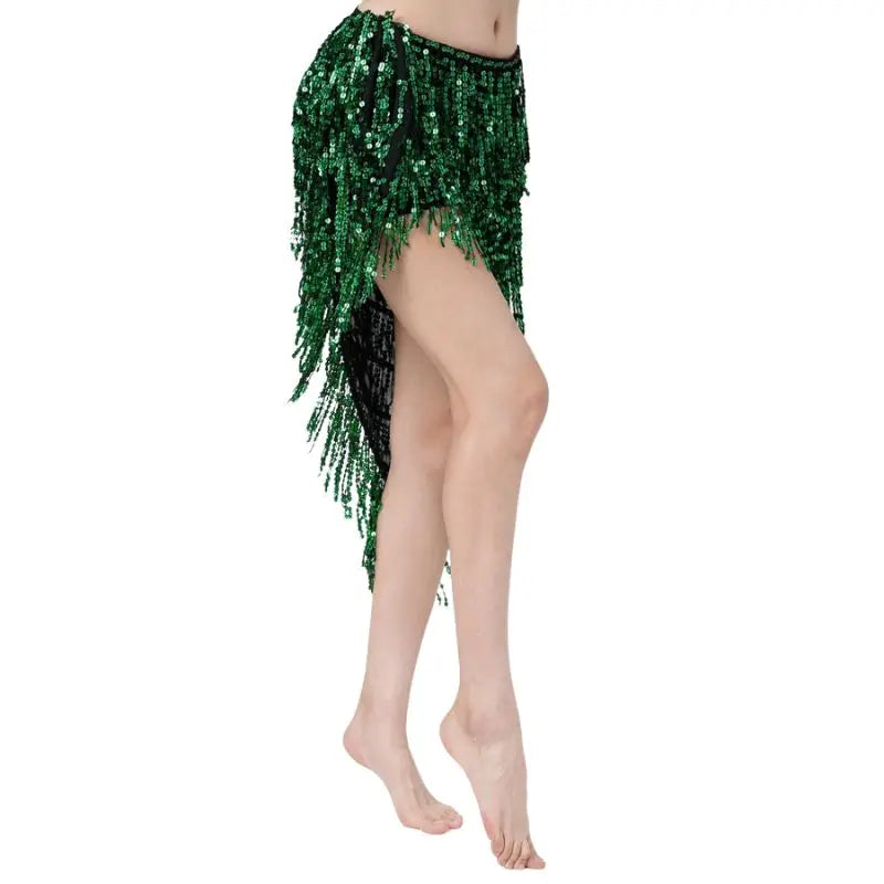 dancers
Triangle Sequins Bellydance Skirt Belly Dance Long Tassel Hip Scarf Festival Outfits Women Dance Wear Accessories Dancing Belt
