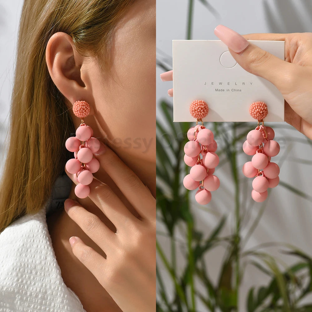 Earring Pink Luxury Crystal Drop Earrings For Women 2023 Trend Flower Petals Feather High Quality Ear Ring Party Romantic Jewelry Gifts