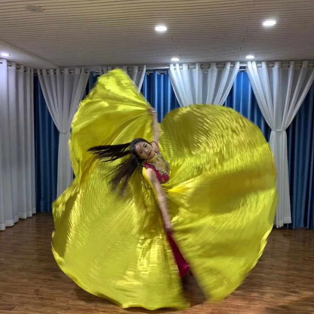 dancers
Adult Semi-transparent Oriental Dance Props Costume Plus Size Perform Belly Dance Isis Wings 360 Degree Gold Wings Large Version