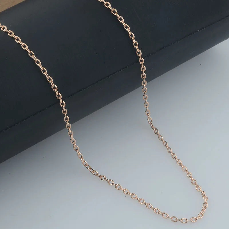 Necklaces Women New Women 585 Rose Gold Color Beaded Smart Pendant Slim Necklace Link Chains