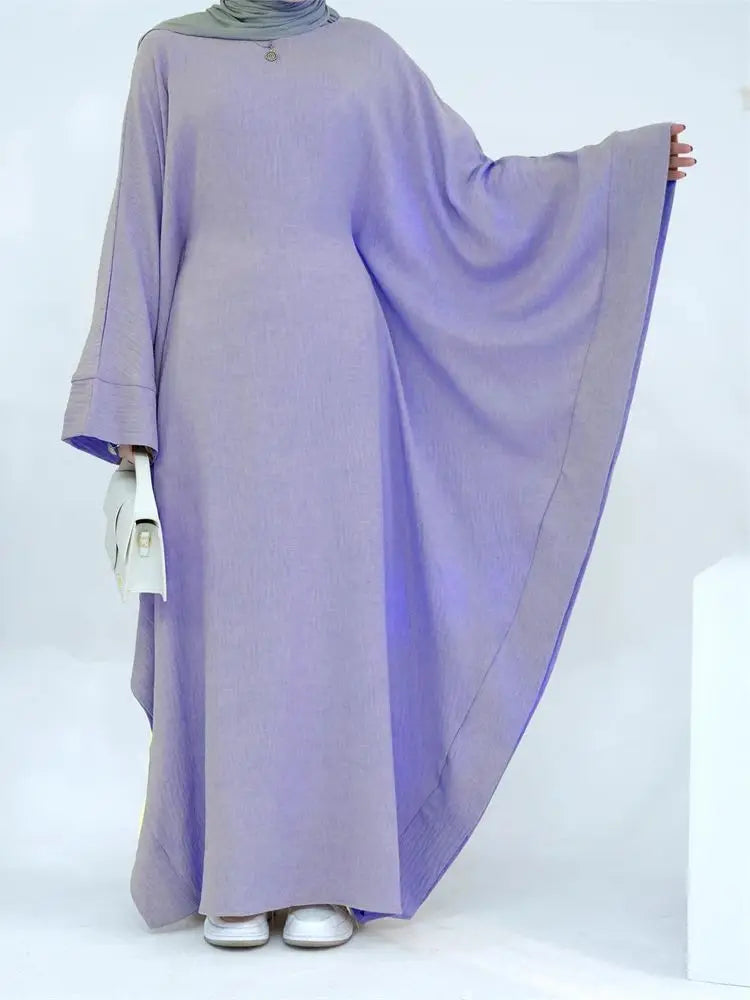 Ramadan Dubai Women Cotton Linen Khimar Abaya Saudi Arabia Turkey Islam Muslim Maxi Modest Dress Kebaya Robe Femme Musulmane