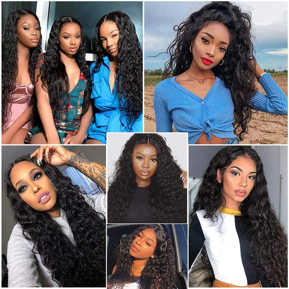 Hair Extensions and Wigs
Brazilian Water Wave Bundles 100% Real Human Hair Bundles 1/3 Pcs/Lot Remy Hair Water Wave Hair For Black Women Natural Color 1b