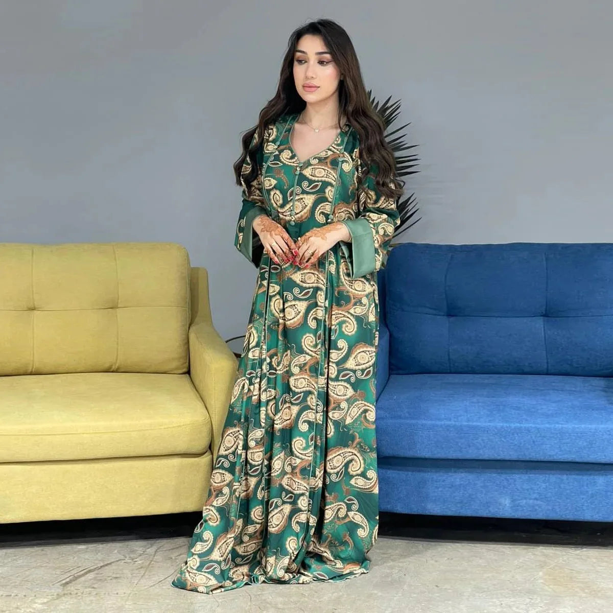 Abaya Dubai Luxury Kebaya Muslim's Dresses Floral Print Kaftan Robe Femme Musulmane Caftan Marocain Turkey Women Islam Jalabiya