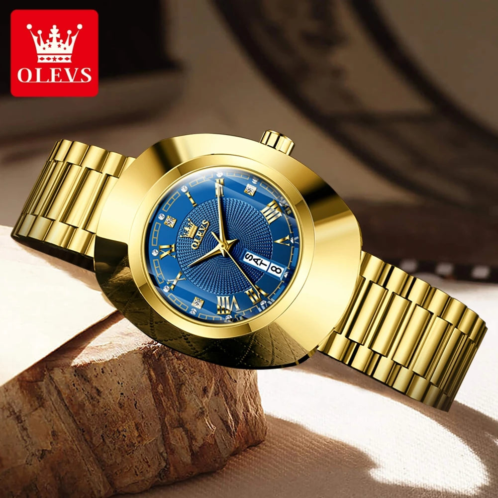 Women Watch OLEVS Golden Quartz Watch for Women Fashion Elegant Tungsten Steel Case Waterproof Wristwatches Luxury Original Ladies Watch New
