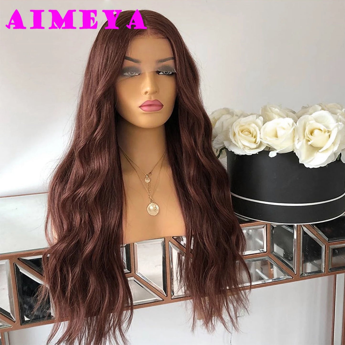 Hair Extensions and Wigs
AIMEYA Platinum Blonde Lace Front Wigs for Women Long Natural Wave Synthetic Hair Heat Resistant Fiber Hair Free Part