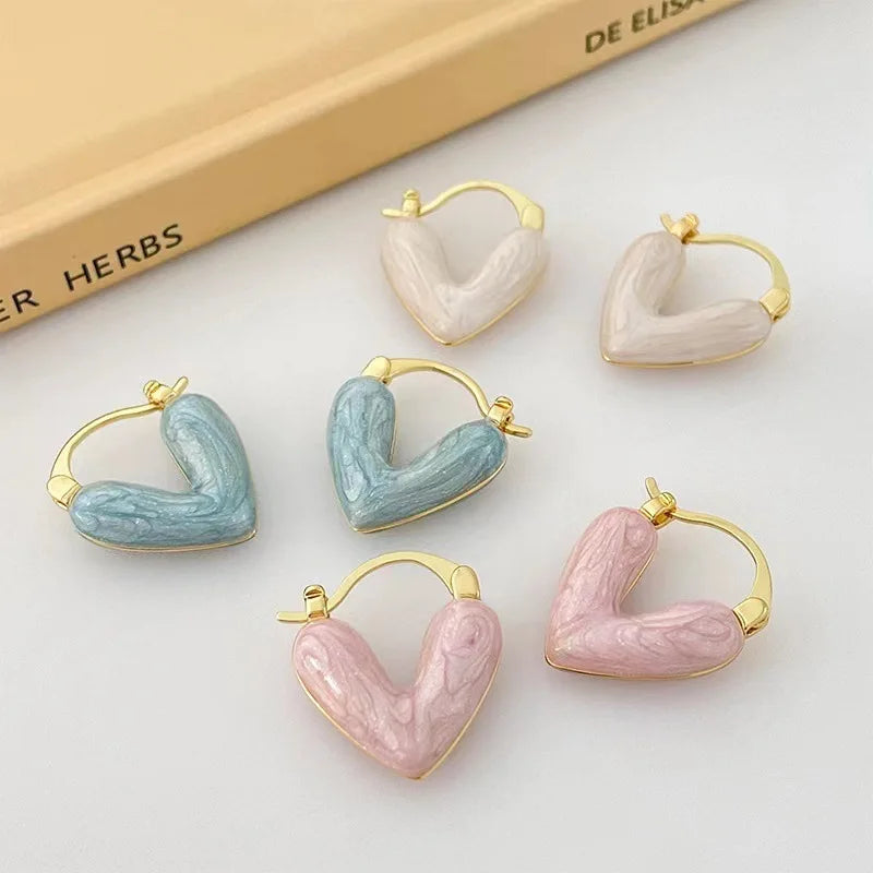 Earring trend heart study earings for women Korean elephant light luxury love dangle early fashion simple drop jewelry girls gift