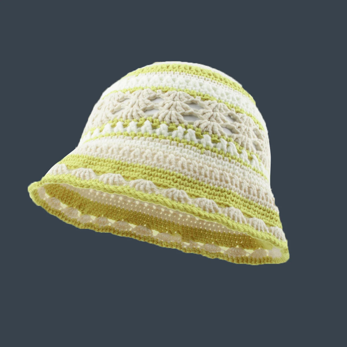 Hat Women Crochet Bucket hat Handmade Summer Knit Hat Striped Beanie Beach hat woman designer luxury