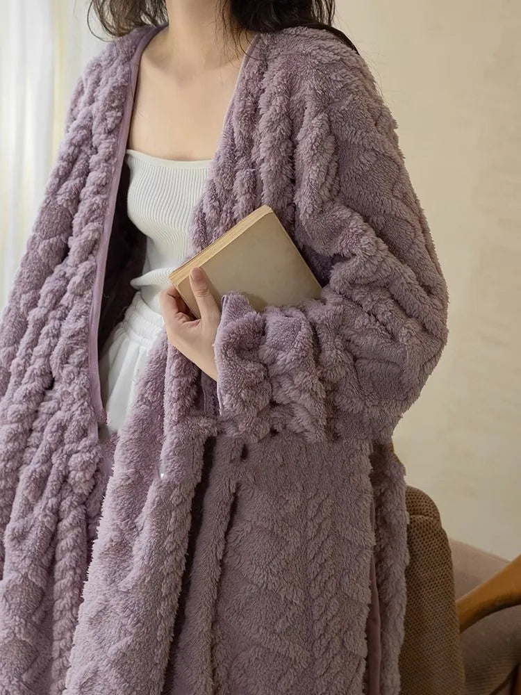 Winter Warm Sleepwear
Korean style Thick Warm Elegant Flannel Nightgowns Women Simple Gentle Tender Fluffy Heating Nightdress Winter Soft Sleepwear