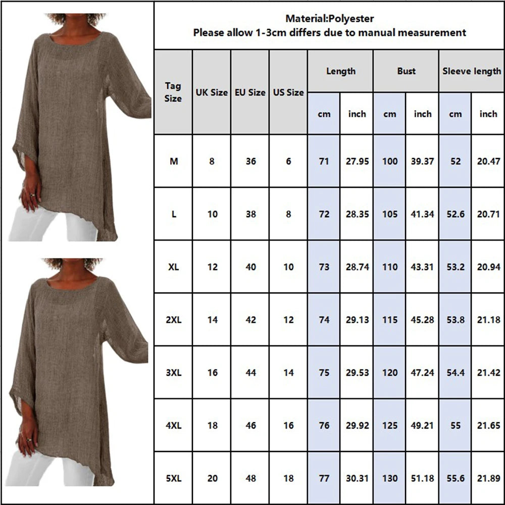 Plus Size Elegant Shirts Tees 2023 Autumn Oversized Female Clothing Solid Pullover Y2K Cr