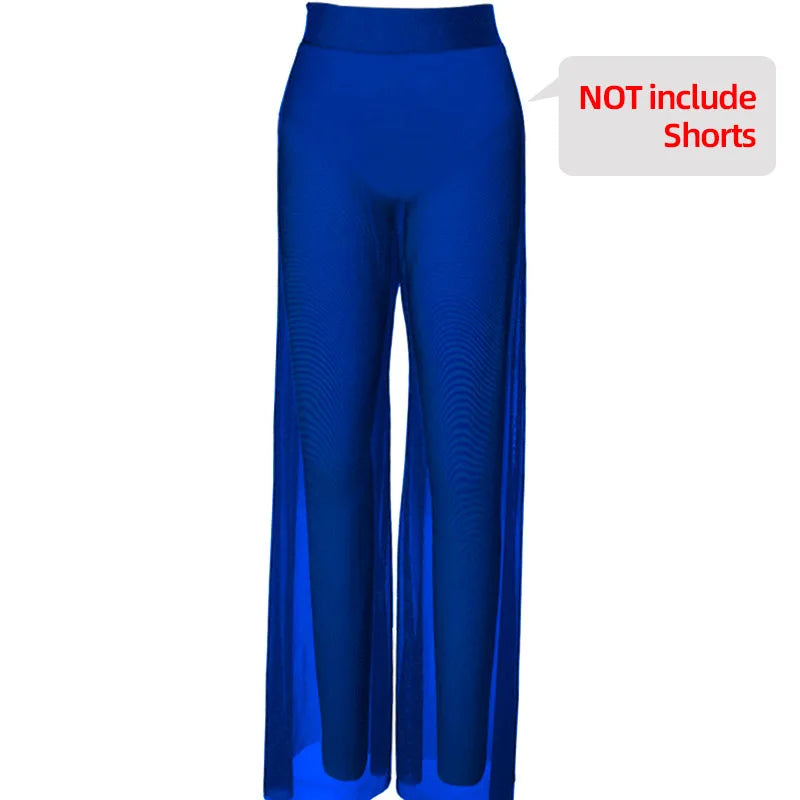 dancers
Mesh Dance Pants for Girls Women Modern Ballet Dance Match Outfit Underwear Contemporary Lyrical Long Wide Leg Dance Trousers