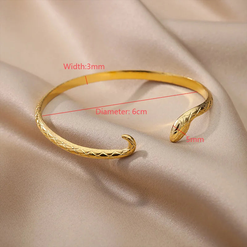 Bracelets Luxury Woman Snake Bracelet for Women Men Vintage Gold Color Stainless Steel Bracelet Luxury Cuff Bracelets Aesthetic Jewelry pulseras mujer