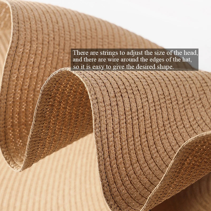 Hat 70cm Oversized Wide Brim Sun Hat Travel Large UV Protection Beach Straw Hats Women's Summer Floppy Foldable Chapeaux Wholesale