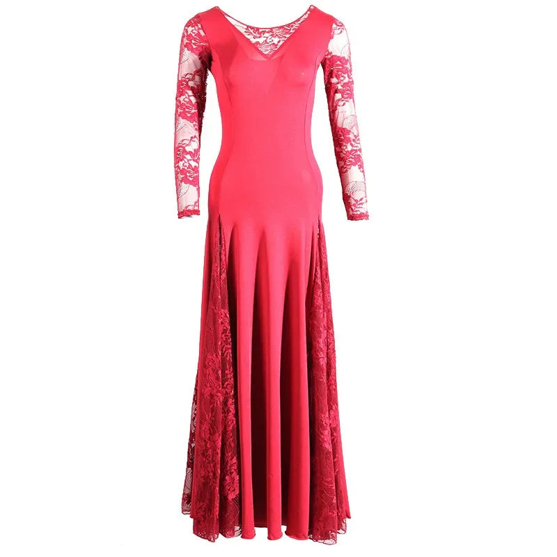 dancers
NEW Latin Ballroom Dance Dress Modern Waltz Tango Standard Lace Dress #S9010 evening dresses