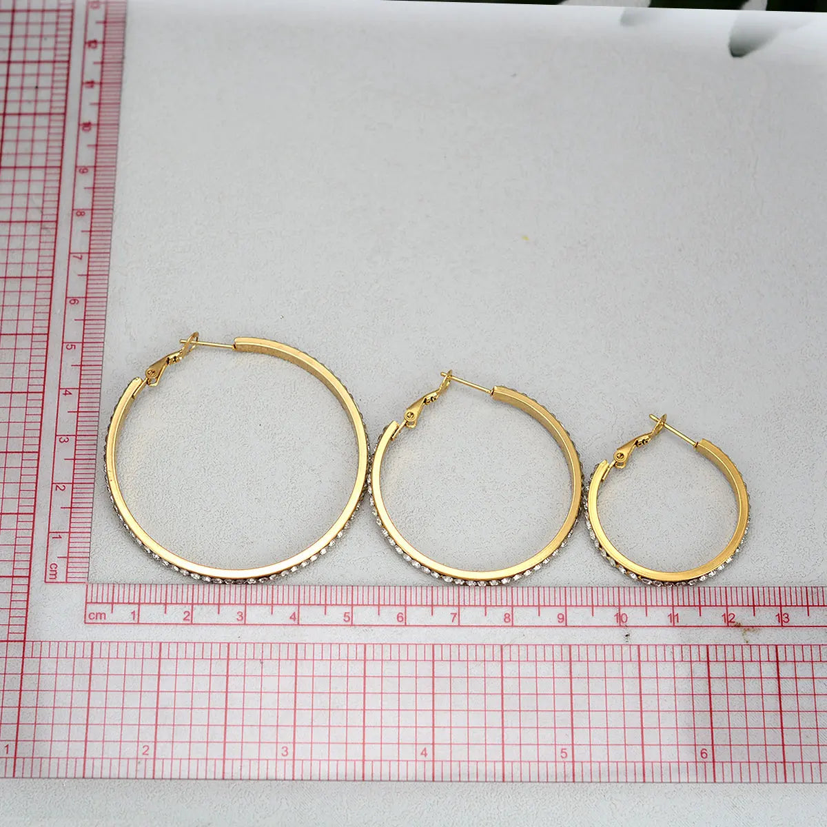 Earring 2PC Stainless Steel Luxury CrystaL CZ 3-5CM Big Circle Hoop Earrings for Women Charms Fashion Design Party Wedding Jewelry Gifts