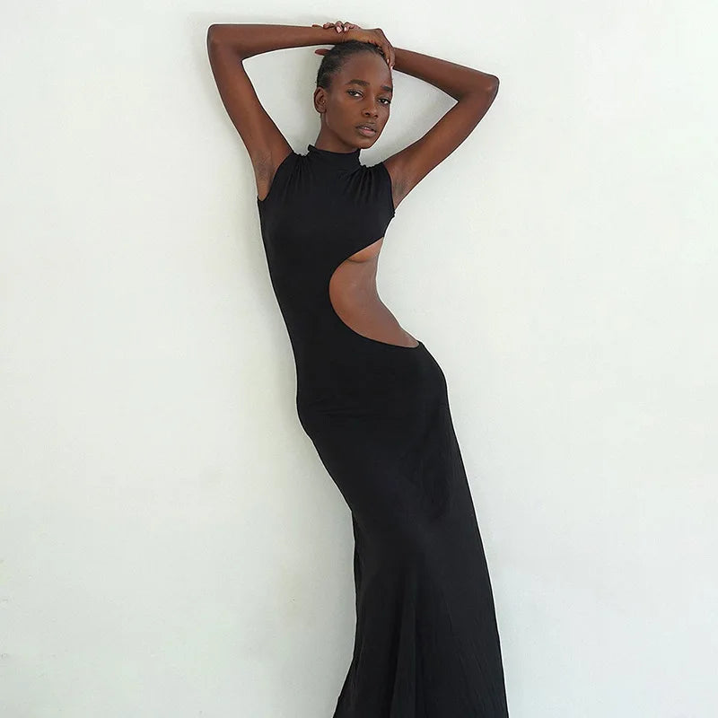 Knitted-Dress Sexy Cut Out Maxi Dress Outfits