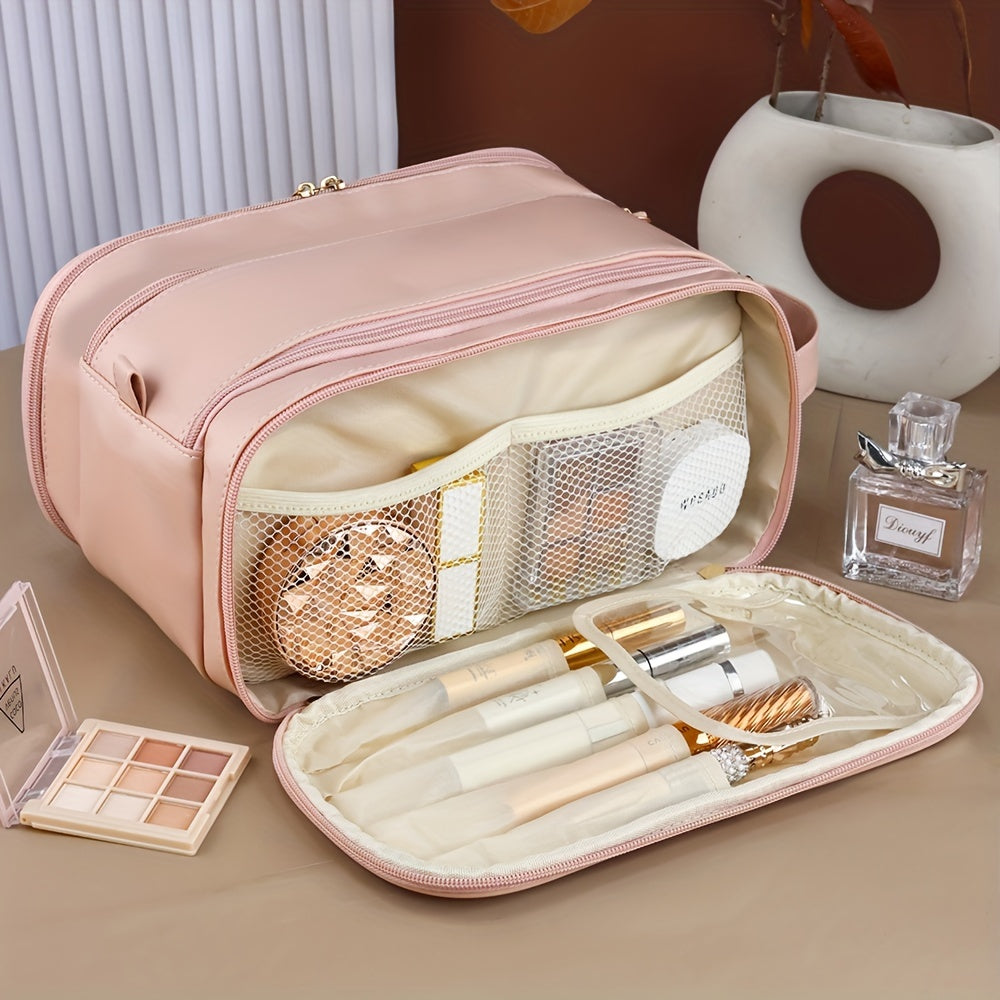 Makeup bags & Storage
Large-Capacity Waterproof Makeup Bag - Durable Pu, Formaldehyde-Free, Perfect For Travel & Accessories