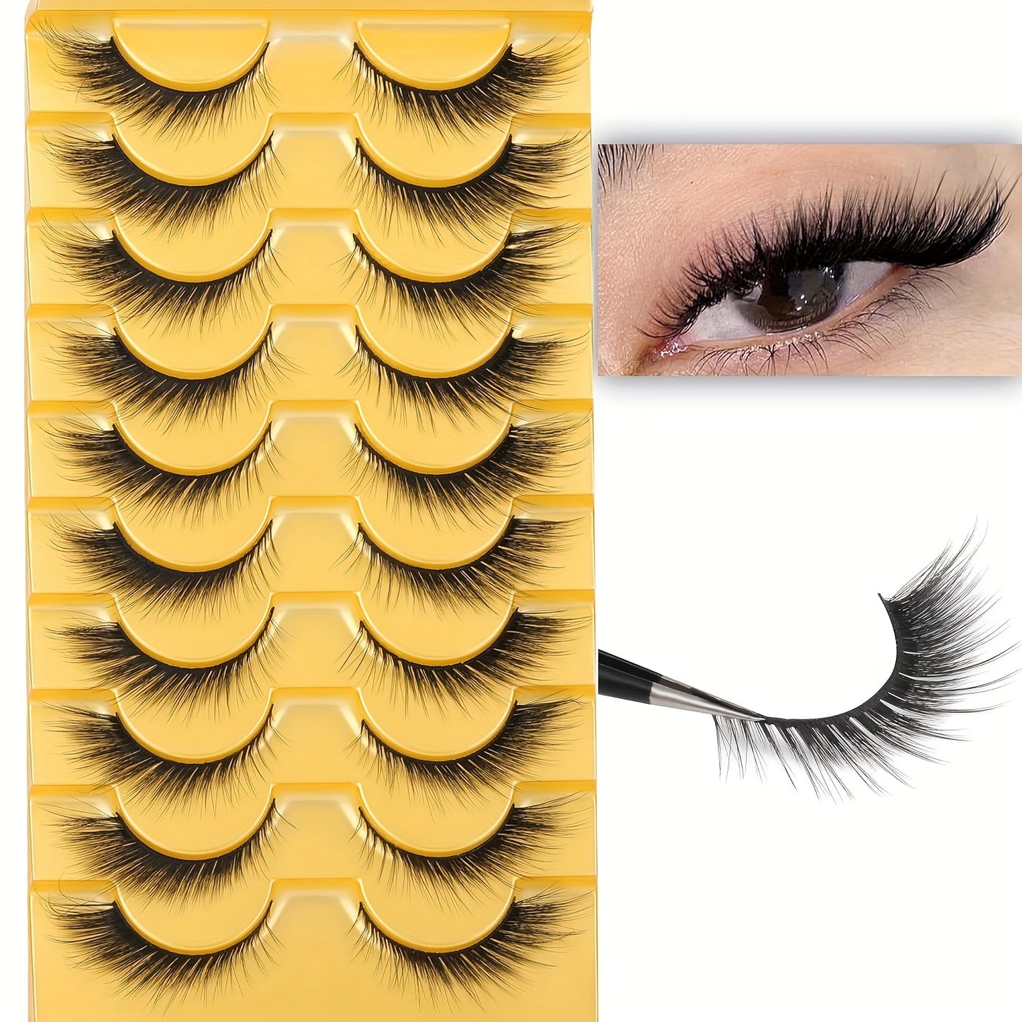 False Eyelashes
Fox Eye Cat Eye Lashes Extensions 16mm Natural Look Fluffy Angel Lashes Pack 5/10 Pairs