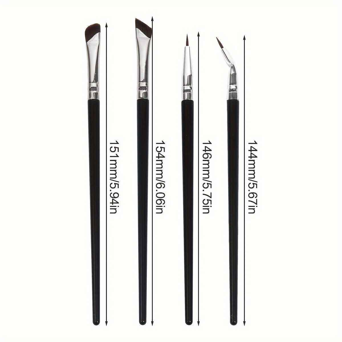 False Eyelashes
Eye Makeup Brush Set, 4pcs Professional Mix Eyeshadow Makeup Brushes, Suitable For Concealing, Brow Drawing & Eyeliner, Various Eye Makeup Brushes Are Great For Beginners And Artists, Portable For Travel