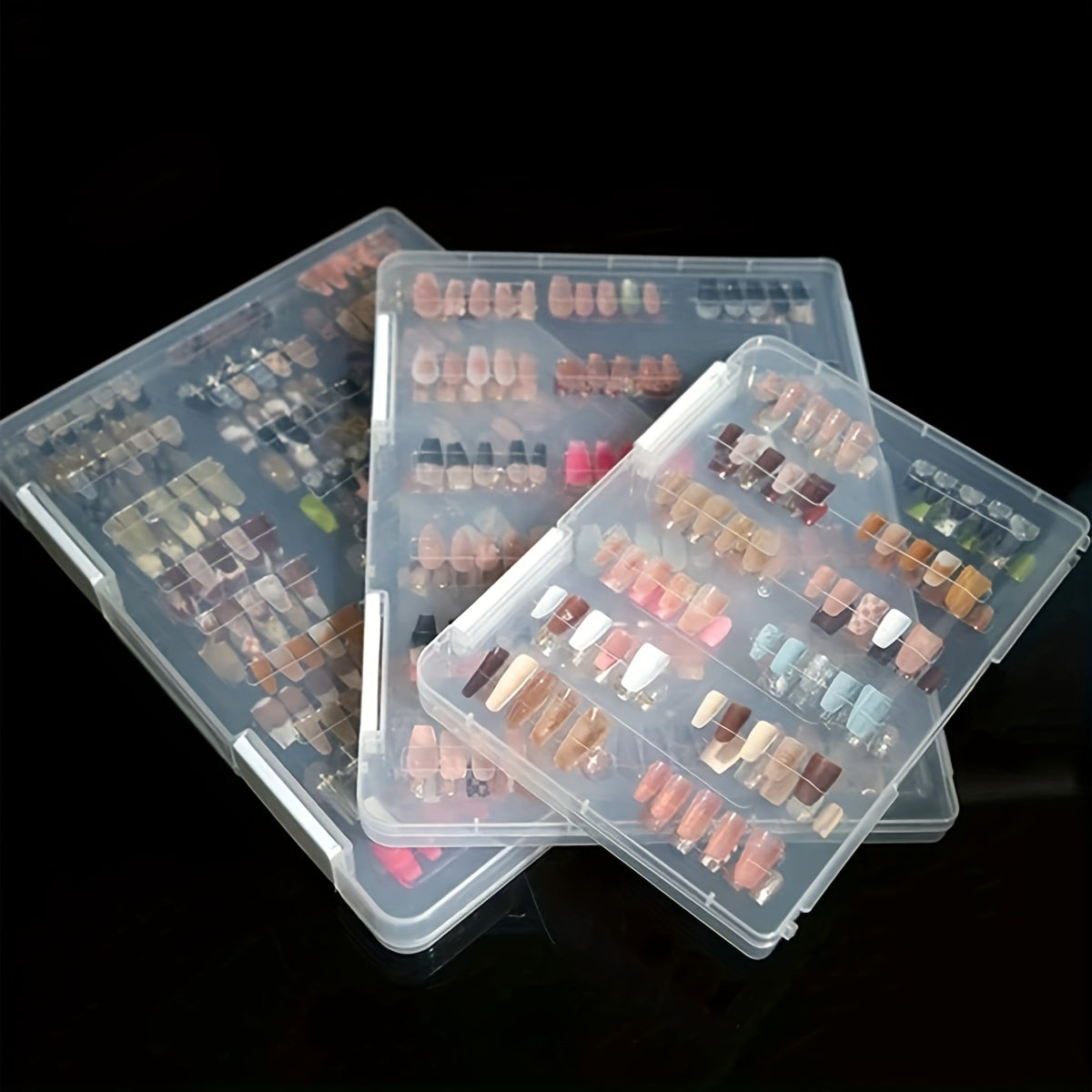 Makeup bags & Storage
Press On Nail Organizer, Clear Press On Nail Storage Box, Nail Art Display Packaging Box, Dustproof Fake Nail Storage Case (Not Included Press On Nail)