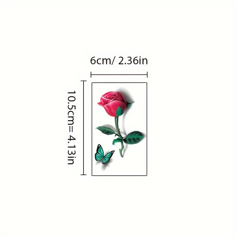 Temporary Tattoos
30 Sheet 3D Rose And Butterfly Temporary Tattoos, Waterproof Long-Lasting Fake Tattoo Stickers For Men And Women, Small Fresh Floral Realistic Body Art For Clavicle, Arm, And More