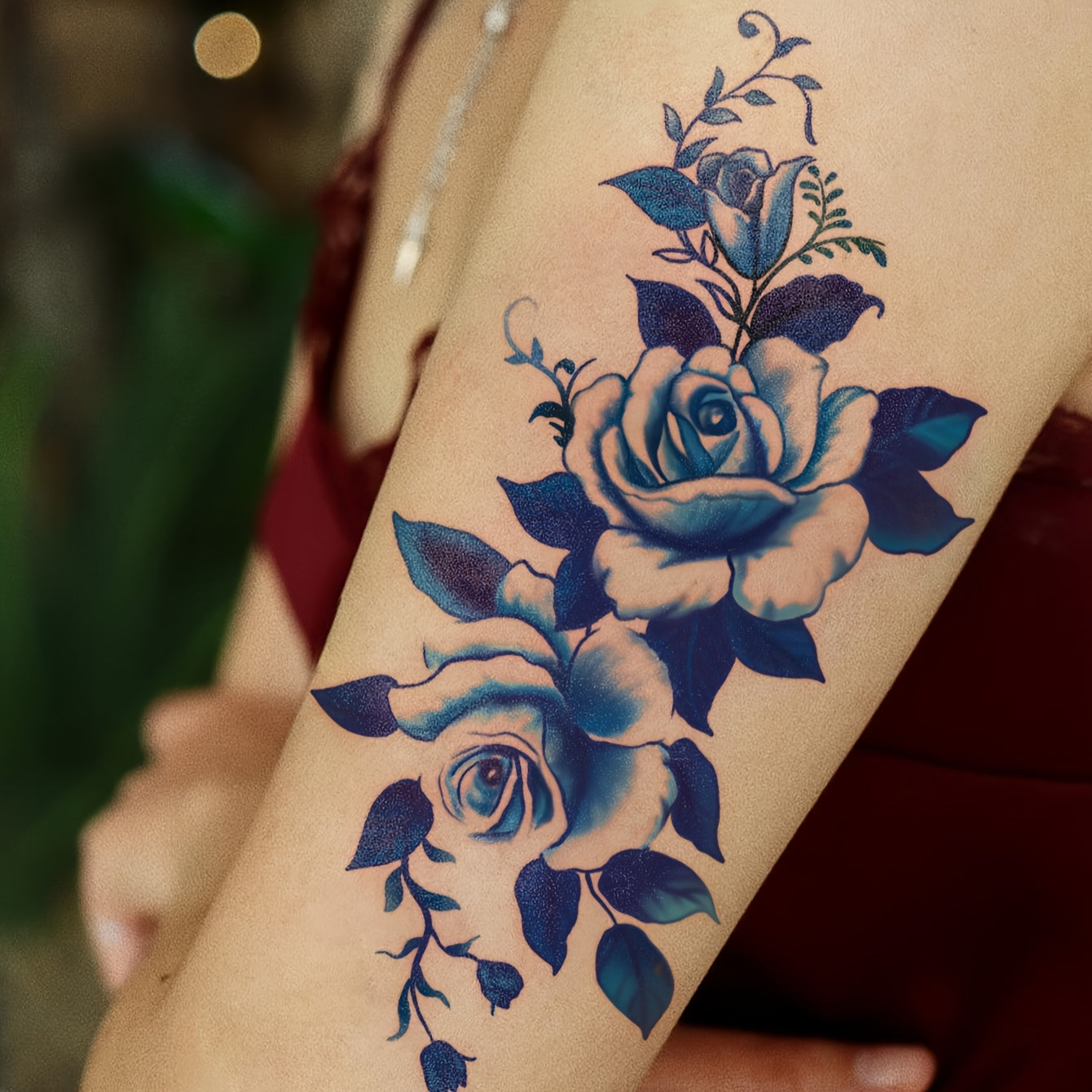 Temporary Tattoos
Stunning Blue Rose Temporary Tattoo Sticker - Waterproof, Long-Lasting Arm & Leg Decal For Fashionable Body Art Leg Tattoos Temporary Waterproof Temporary Tattoos For Women Waterproof