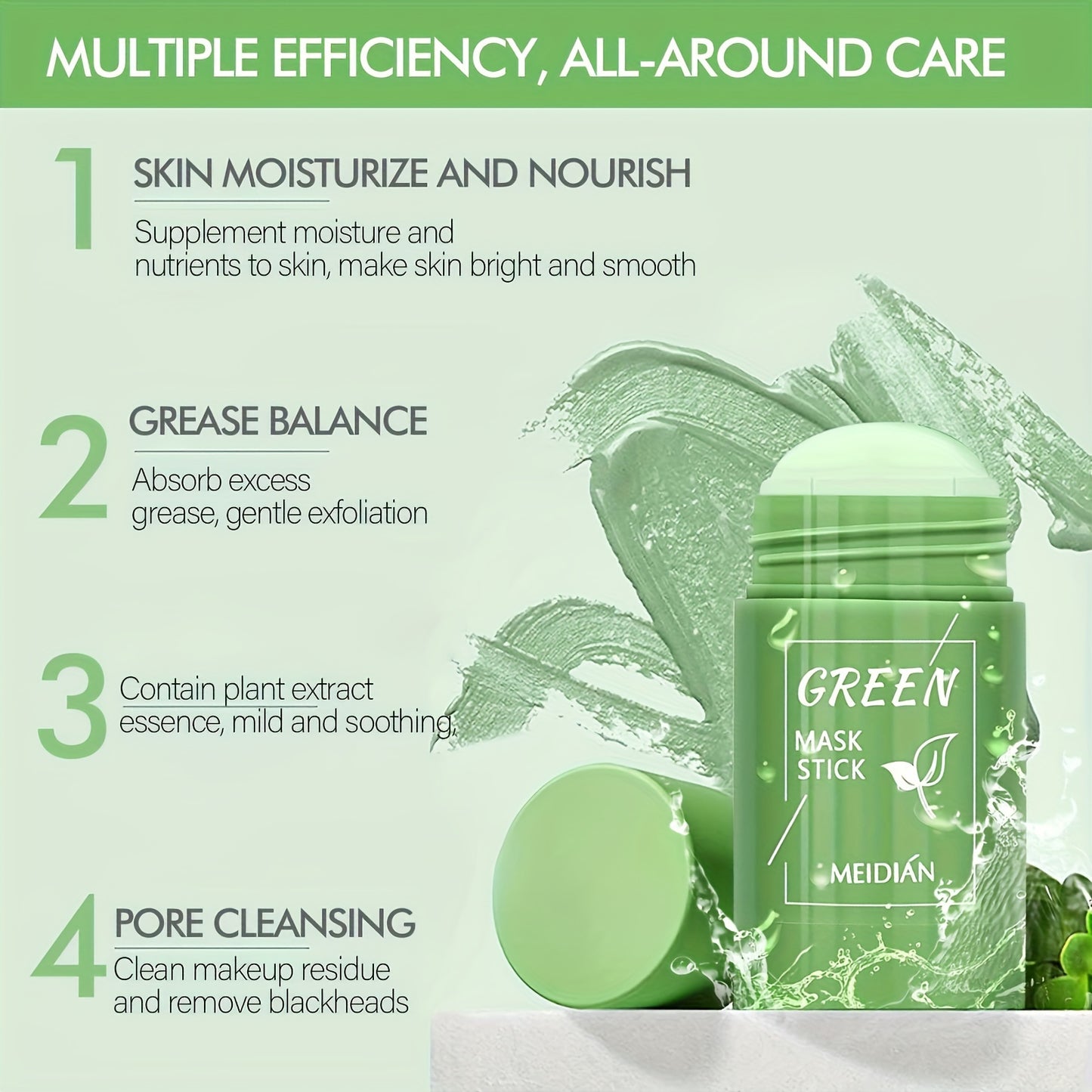 Facial care
Green Tea Mask Stick - Deep Cleansing and Oil Control for All Skin Types - Moisturizes, Tightens, Perfect for Men and Women