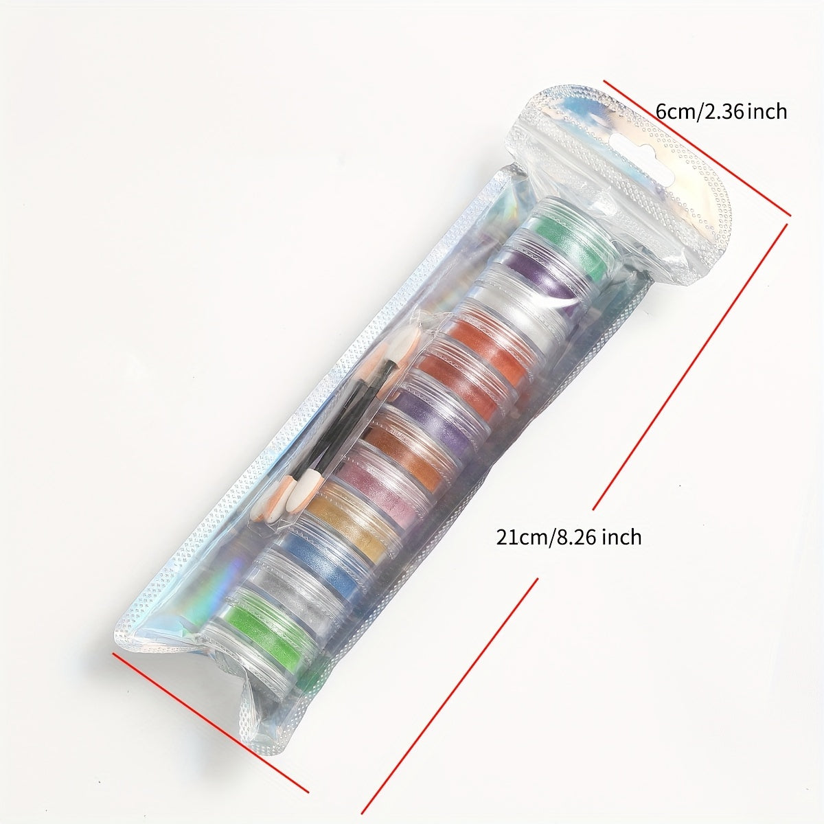 Nails
12-Piece Set of Transparent Round Containers with Colorful Glitter for Nail Art and Decoration