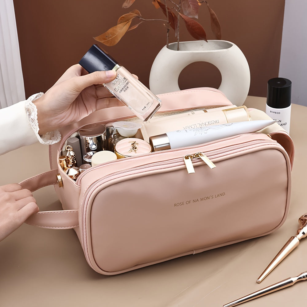 Makeup bags & Storage
Large-Capacity Waterproof Makeup Bag - Durable Pu, Formaldehyde-Free, Perfect For Travel & Accessories