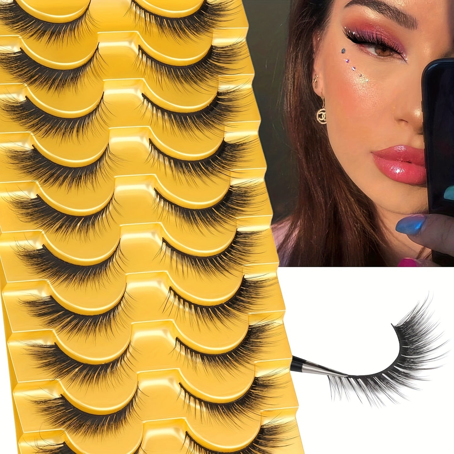 False Eyelashes
Fox Eye Cat Eye Lashes Extensions 16mm Natural Look Fluffy Angel Lashes Pack 5/10 Pairs