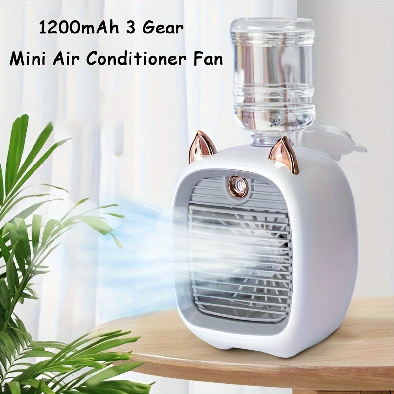 Beauty Tools
Air Conditioning Fan, Electric Desktop Humidifying Fan With Cool Wind, USB Rechargeable, Humidifying Spray Fan With 3-speed