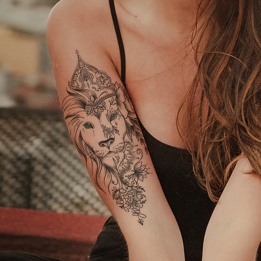 Temporary Tattoos
1 Sheet Concise Abstract Lion Flower Animal Pattern Of Tattoo Sticker, For Arm Chest Tummy Back Lasting 3-5 Days Body Temporary Tattoo Stickers