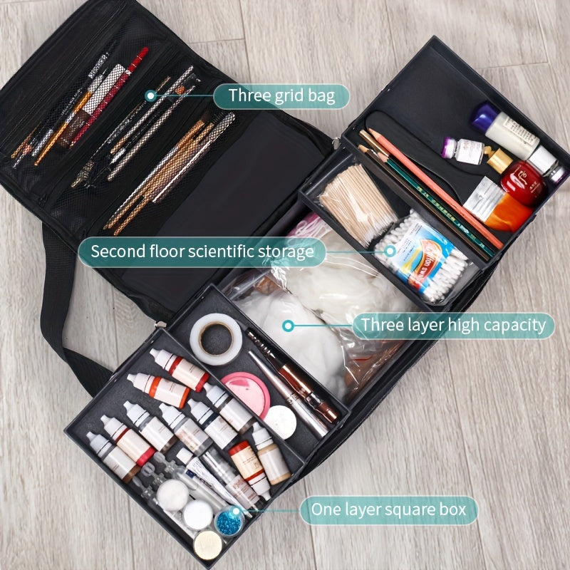 Makeup bags & Storage
Makeup Case Large Makeup Bag Professional Train Case 41.91 Cm Travel Cosmetic Organizer Brush Holder Waterproof Makeup Artist Storage Box