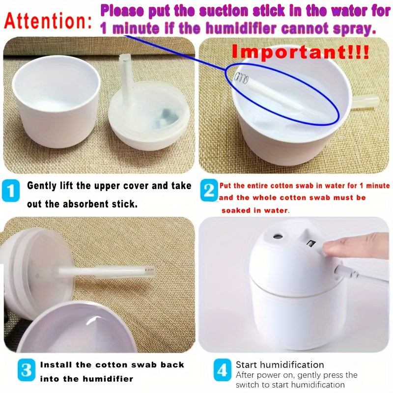 Beauty Tools
1pc Portable Colorful Mist Volume Humidifier, Cute Cool Mist Humidifier With LED Light, For Home Office Desktop Bedroom, Holiday Gift