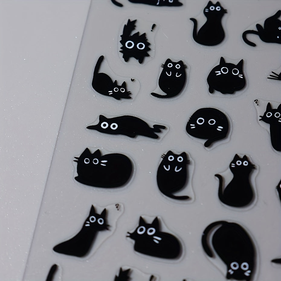 Nails
2pcs Cute 3D Black Cat Nail Art Stickers - Kawaii Cartoon Animal Decals For Diy Manicure, Hypoallergenic & Sparkle Finish Hello Kitty Nail Stickers Cat Nail Stickers