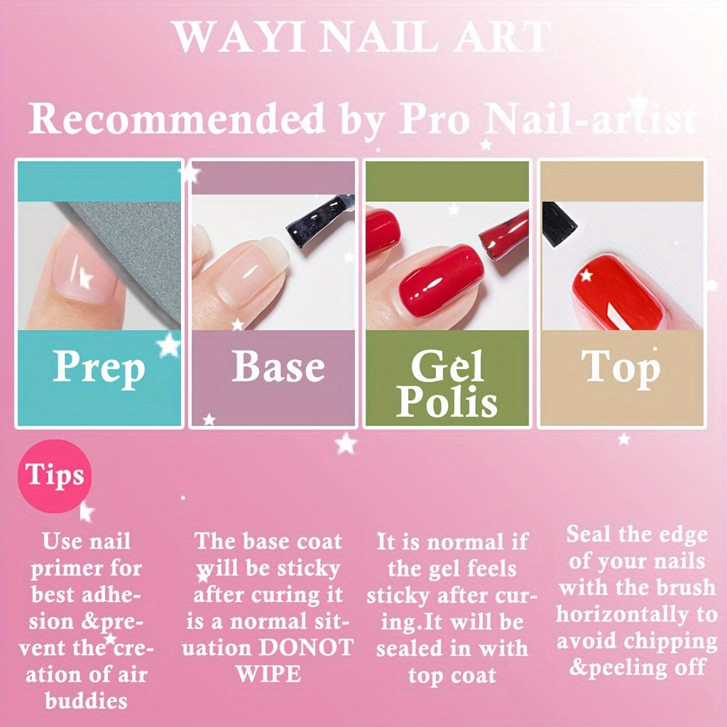 Nails
Wayi 6-Color Gel Nail Polish Kit - Hot Pink & Purple, Soak Off Uv Led, Long-Lasting Manicure Set For All Seasons, Lead-Free & Scent-Free, Perfect Gift For Women