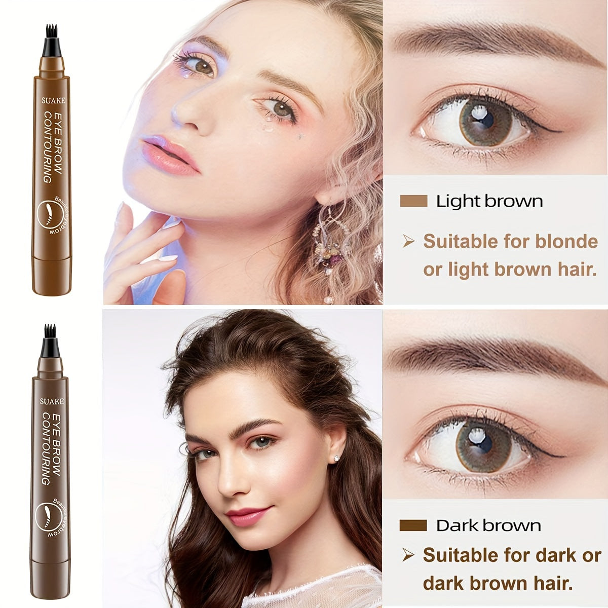 Makeup Eyebrow Tattoo Pen, Waterproof Long Lasting Microblading Eyebrow Pencil With A Micro-Fork Tip Applicator, Creates Natural Eyebrow Makeup, Draw Clear Eyebrows, Gifts For Women