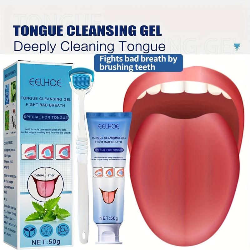 Oral Care
Tongue Cleansing Gel With Brush, Tongue Cleaning, Mouth Care, Eliminate Bad Breath by Brushing Teeth and Oral Summer Essential, Fresh Breath 50g(1. 76oz)