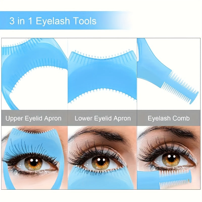 False Eyelashes
1pc Mascara Shield Guard Lash Buddy Tool Mascara Guard Eye Lash Applicator, Makeup Cosmetic Lash Guard, Eyelash Tool 3 In 1 Upper Lower Mascara Applicator Tool