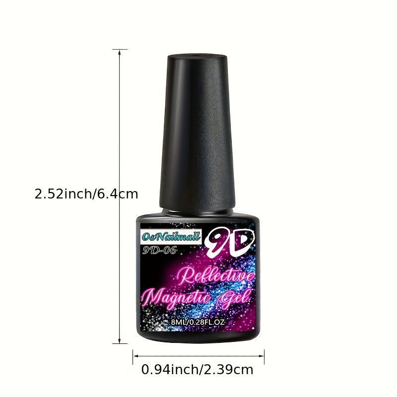 Nails
Reflective Cat Magnetic Gel Nail Polish, 9D Glitter Cat Eye Gel Polish, 6 Colors Magnetic Gel Polish, Soak Off UV Gel Polish For Home Manicure Nail Salon