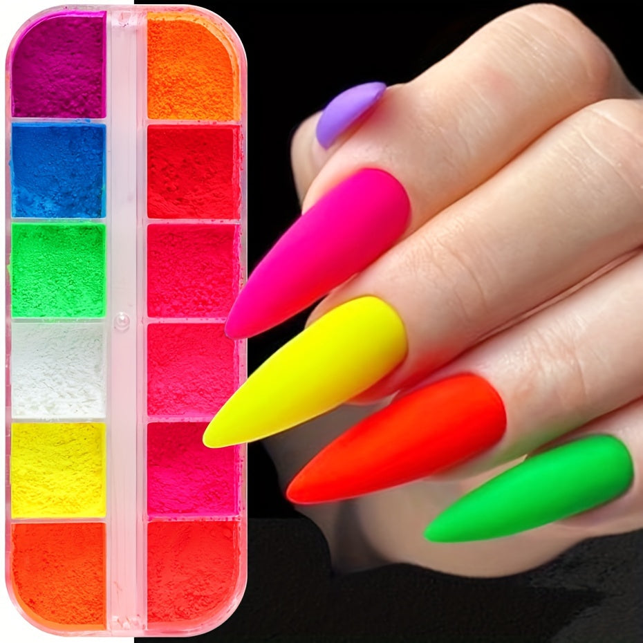 Nails
Neon Nail Pigment Powder Set, Fluorescent Ombre Nail Art Glitter, Gradient Rubbing Dust Chrome Effect For Manicure Decoration For Music Festival